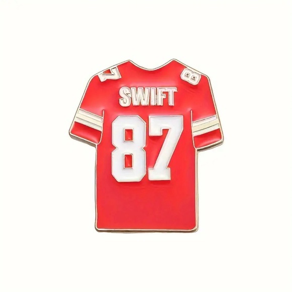 TAYLOR SWIFT inspired KC Chiefs 87 Red Jersey Enamel Pin Swiftie Collector 🏰 - Picture 5 of 7